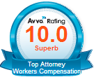 Avvo Rating 10.0 Superb Top Attorney Workers Compensation